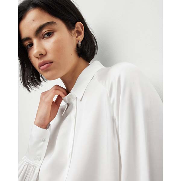 Allsaints Australia Womens Oana Silk Blend Shirt White AU13-729